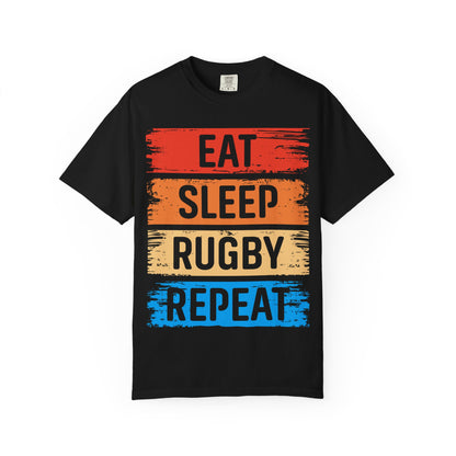 Eat Sleep Rugby Repeat T-Shirt 🏉 | Funny Rugby Gift for Players & Fans