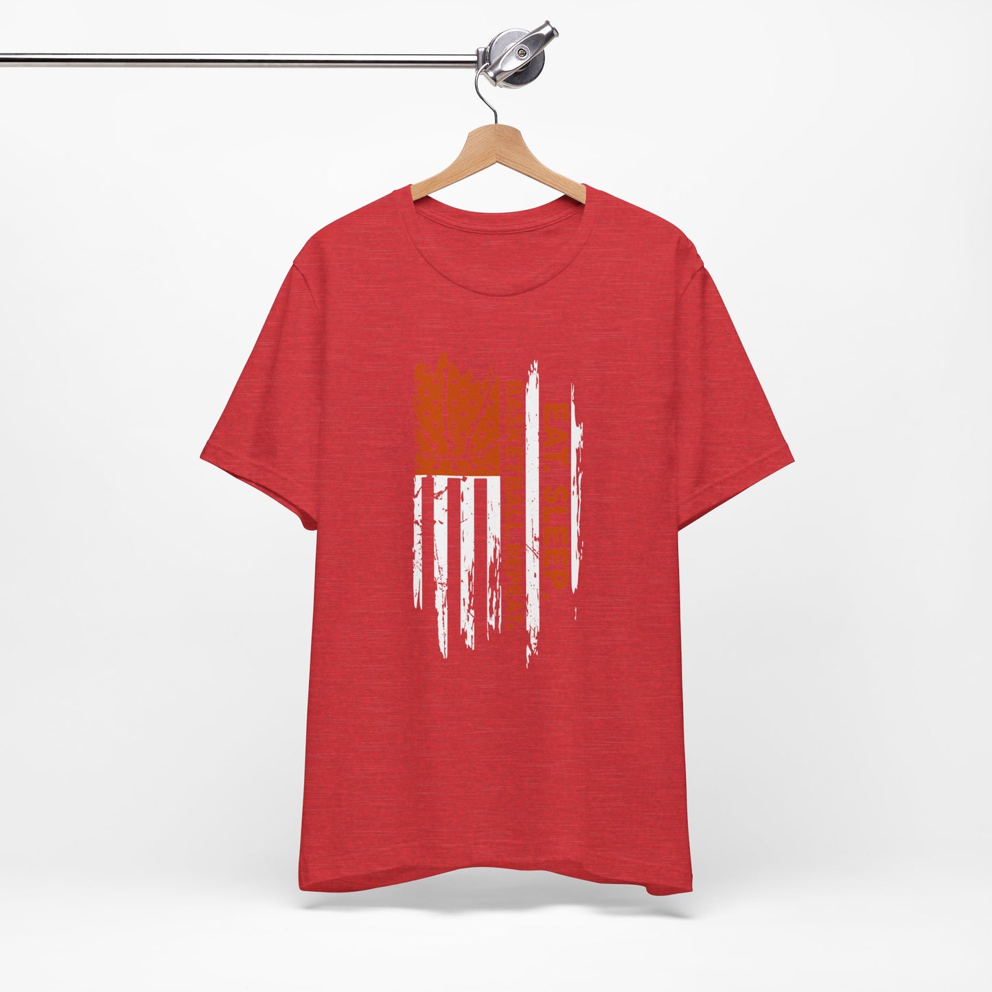 Eat Sleep Basketball Repeat Basketball American Flag T-Shirt