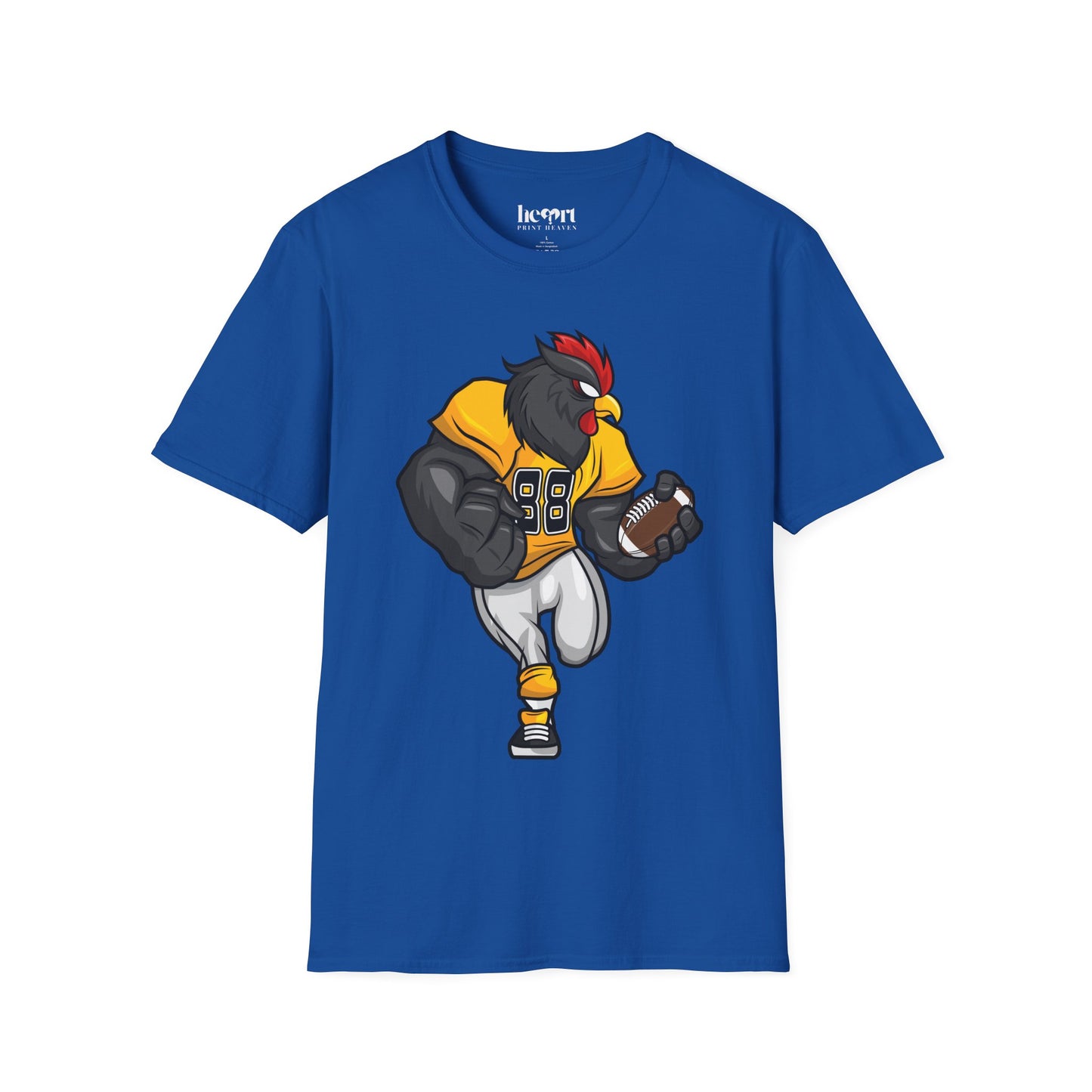 Black Rooster American Football Mascot T-Shirt – Bold Sports Tee for Fans and Teams 🏈