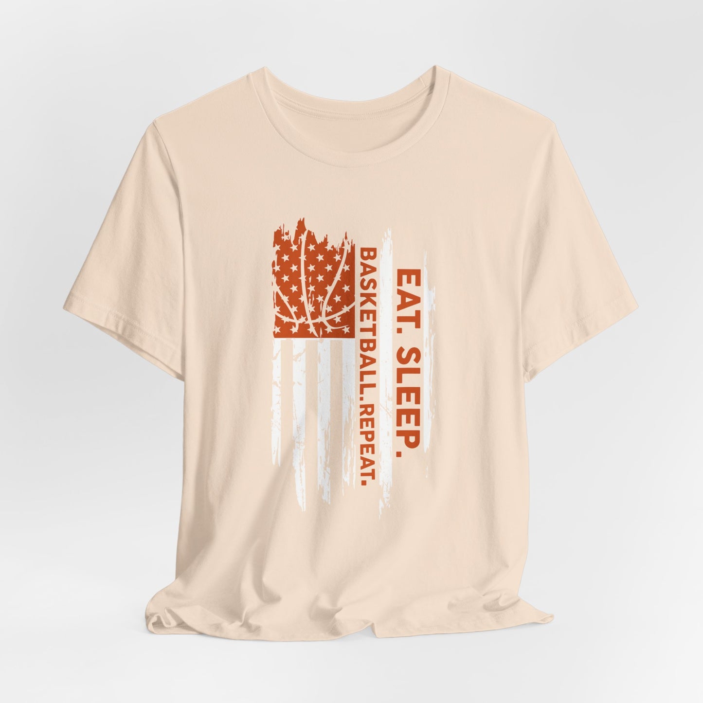 Eat Sleep Basketball Repeat Basketball American Flag T-Shirt