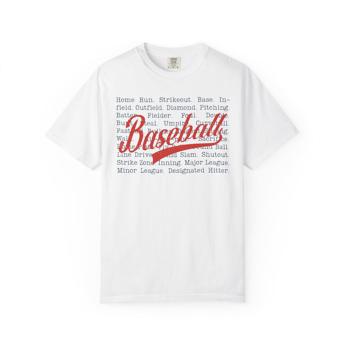 Baseball Terminology T-Shirt ⚾ | Vintage Script Baseball Words Graphic Tee