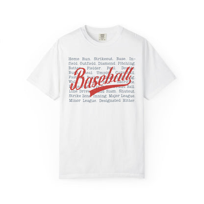 Baseball Terminology T-Shirt ⚾ | Vintage Script Baseball Words Graphic Tee