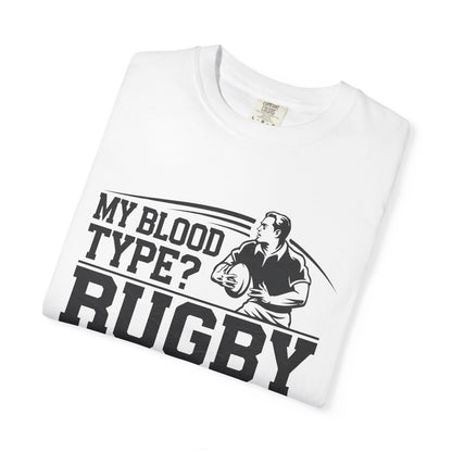 My Blood Type? Rugby Positive Version 3 T-Shirt 🏉| Funny Rugby Enthusiast Tee