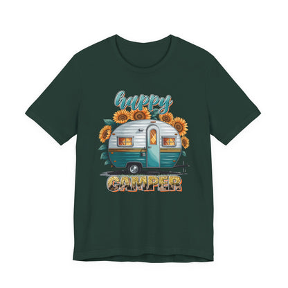 Happy Camper Sunflower Shirt – Cute Retro RV Camping Tee