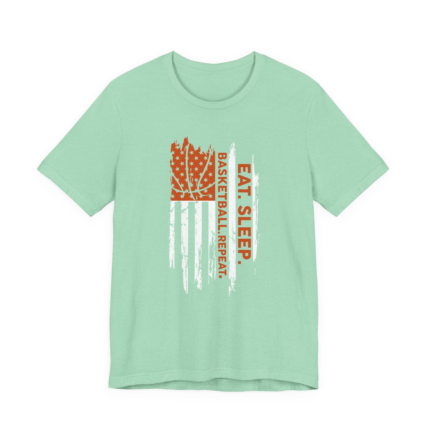 Eat Sleep Basketball Repeat Basketball American Flag T-Shirt