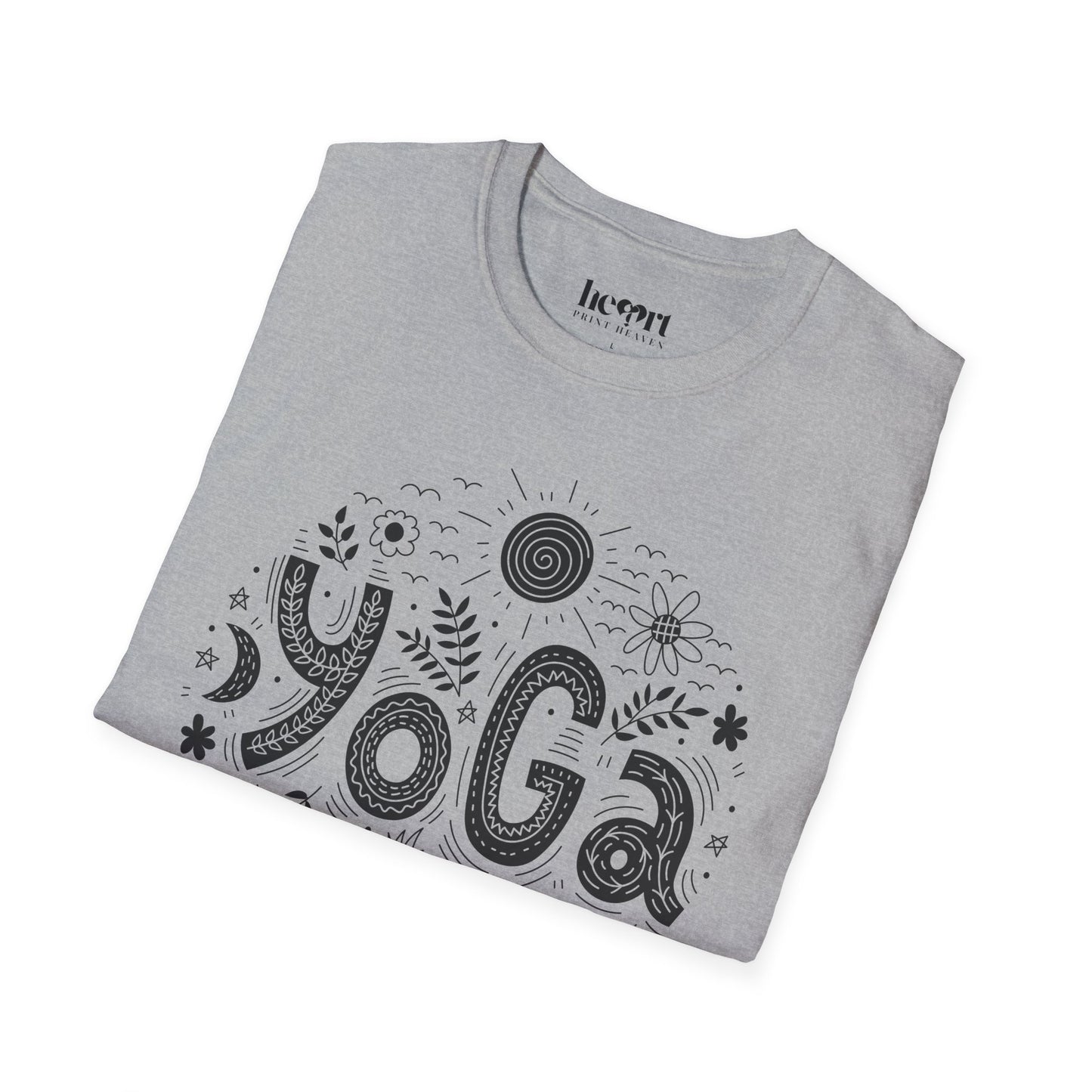 Yoga Doodle Lettering – Artistic & Meditative T-Shirt 🧘‍♀️✨