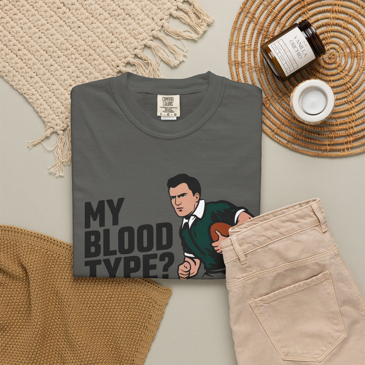 My Blood Type? Rugby Positive T-Shirt 🏉 | Funny Rugby Enthusiast Tee