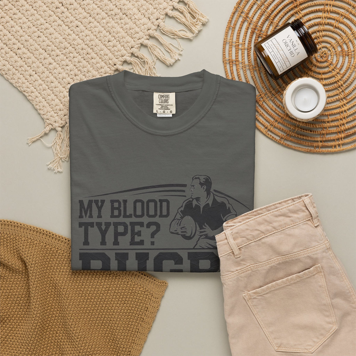 My Blood Type? Rugby Positive Version 3 T-Shirt 🏉| Funny Rugby Enthusiast Tee