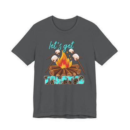 Let’s Get Toasted Campfire T-Shirt – Funny Camping Graphic Tee for Outdoor Lovers