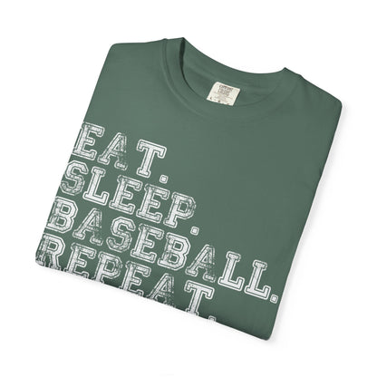 Eat Sleep Baseball Repeat T-Shirt ⚾ | Distressed Baseball Lover Graphic Tee