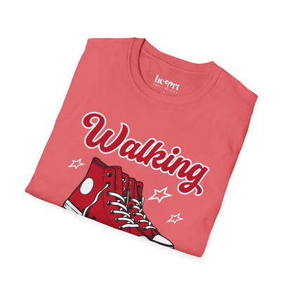 Walking Buddies T-Shirt 👟 | Red Shoes Design for Walking Partners & Friends