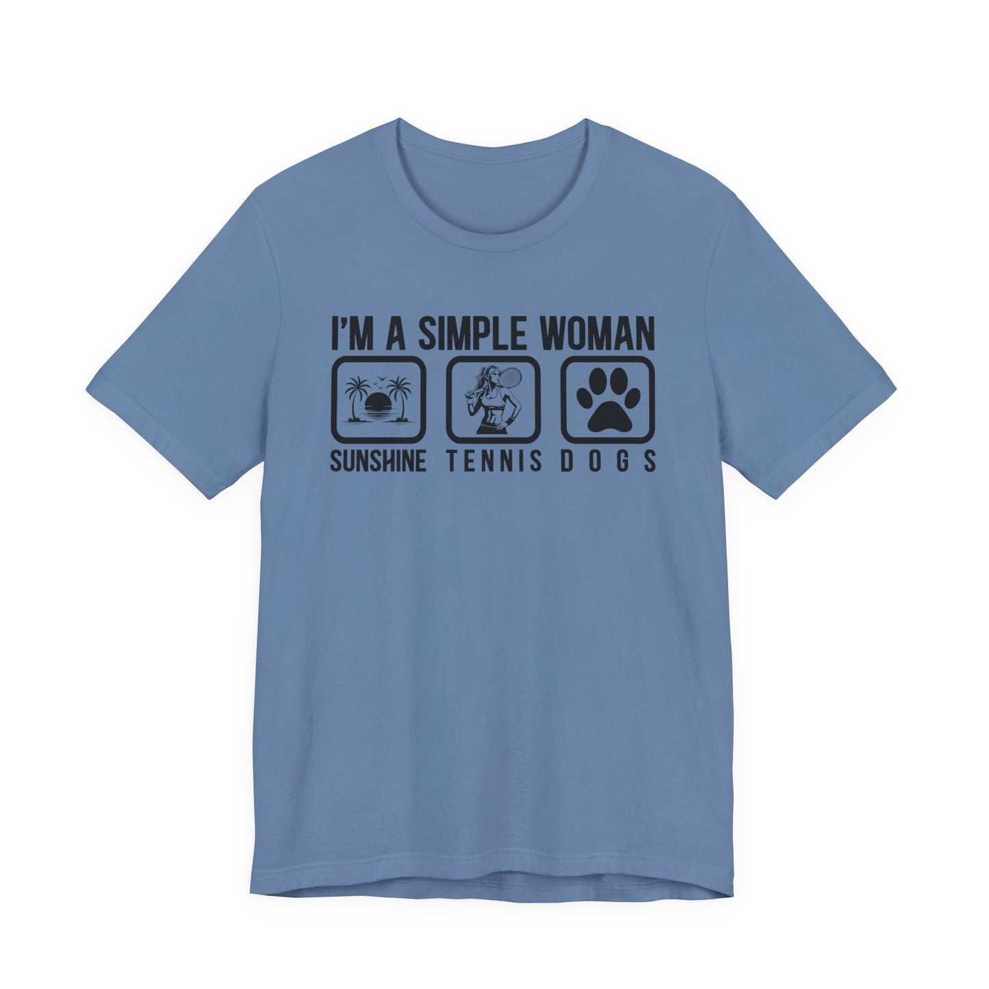 I'm a Simple Woman Sunshine, Tennis, Dogs T-Shirt