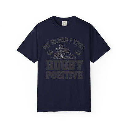 My Blood Type? Rugby Positive Version 2 T-Shirt 🏉 | Funny Rugby Enthusiast Tee
