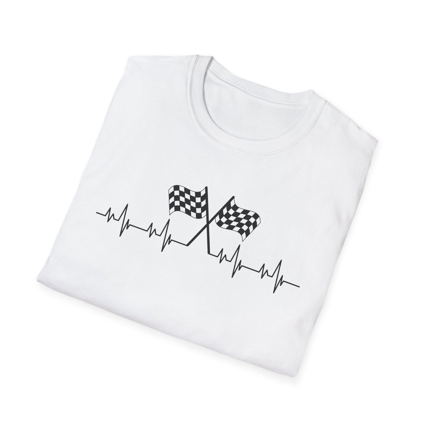F1 Heartbeat T-Shirt – Formula 1 Racing Fan Shirt with Finish Flags 🏁