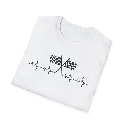 F1 Heartbeat T-Shirt – Formula 1 Racing Fan Shirt with Finish Flags 🏁
