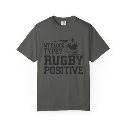 My Blood Type? Rugby Positive Version 3 T-Shirt 🏉| Funny Rugby Enthusiast Tee