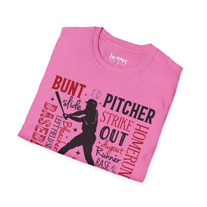 Sparkling Baseball Graphic T-Shirt – Glitter Sports Tee for Enthusiasts ✨⚾