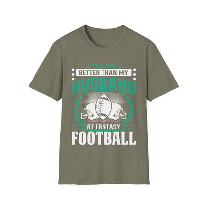 Better Than My Husband Fantasy Football T-Shirt – Funny Women's Football Tee