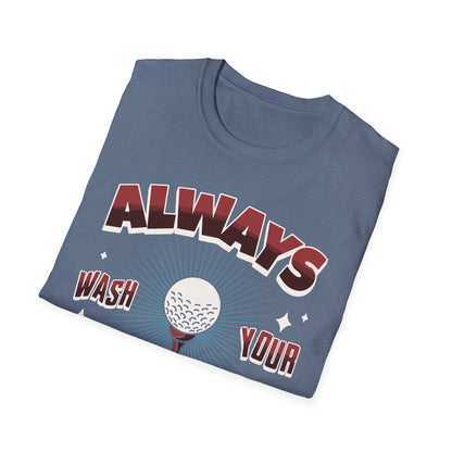 Always Wash Your Balls Golf Tee – Vintage Humor Sports Graphic T-Shirt