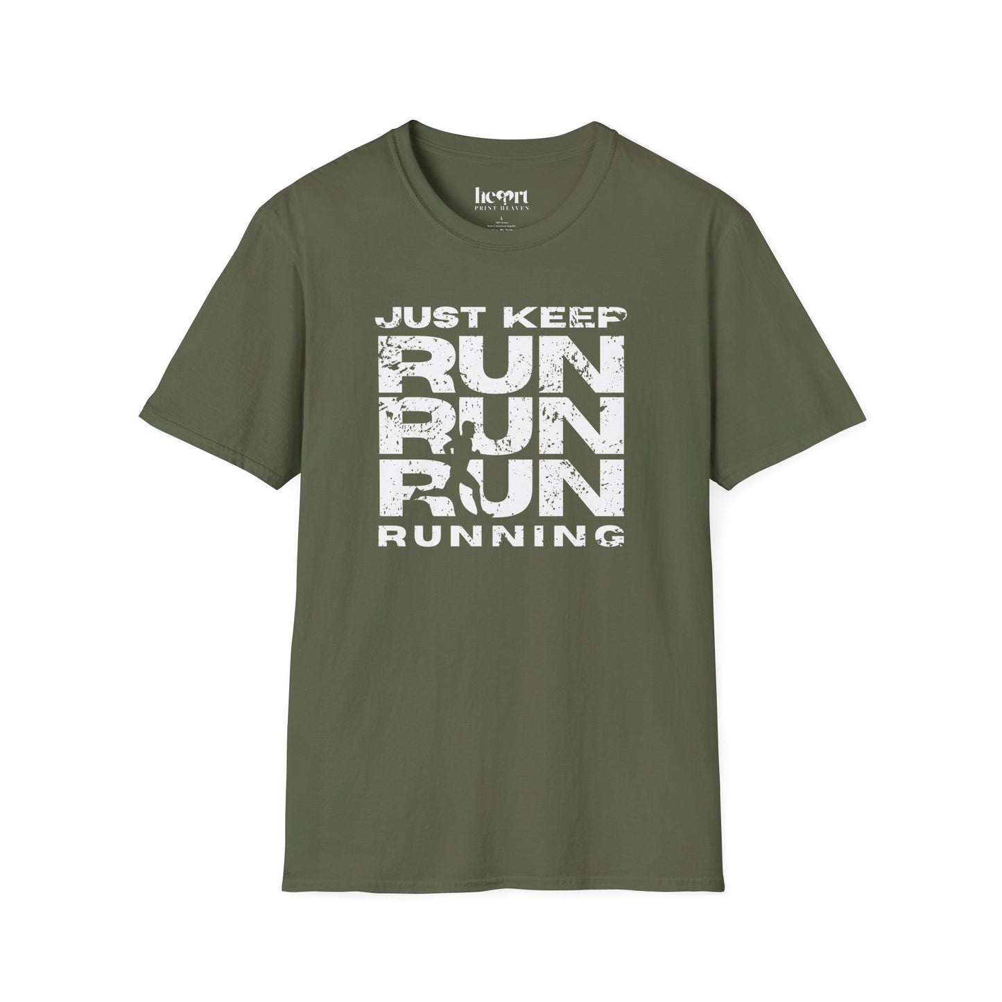 Just Keep Running Men's T-Shirt – Motivational Running Apparel for Active Men