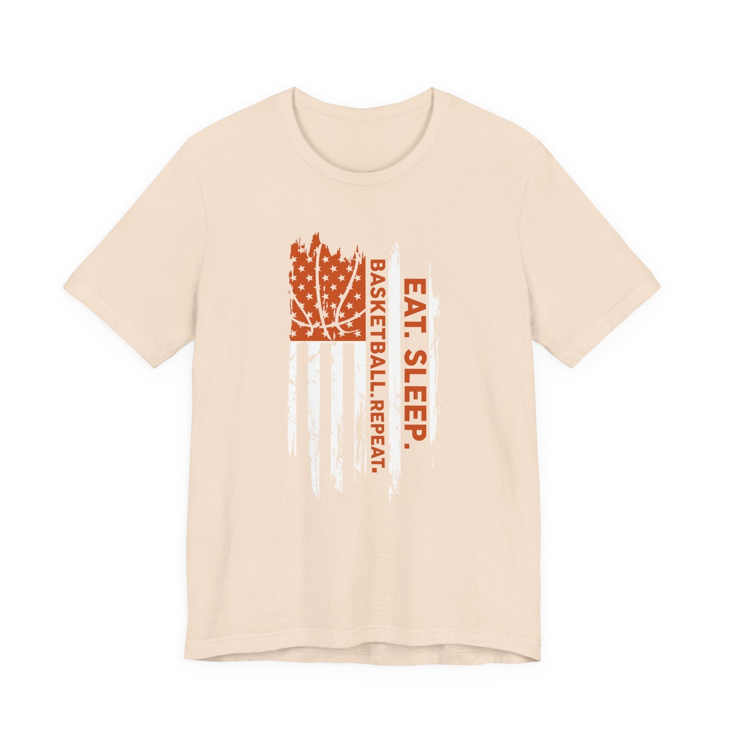 Eat Sleep Basketball Repeat Basketball American Flag T-Shirt