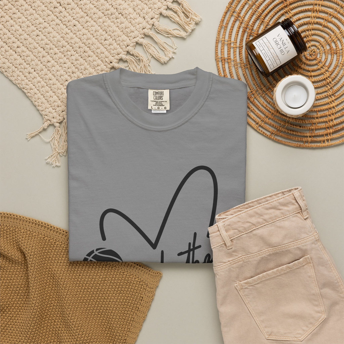 Basketball Mom Heart T-Shirt 🏀 | Cute Cursive Basketball Mom Tee