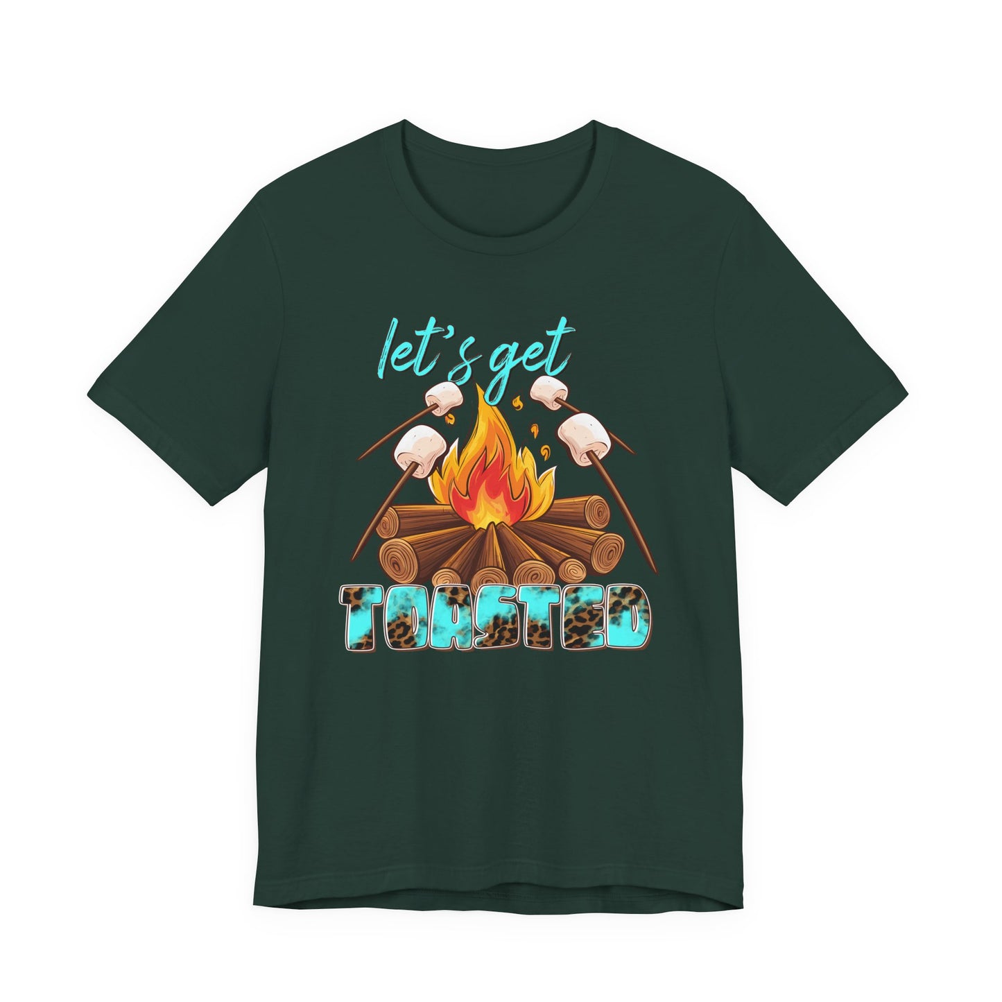 Let’s Get Toasted Campfire T-Shirt – Funny Camping Graphic Tee for Outdoor Lovers