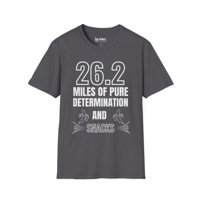 26.2 Miles of Pure Determination And Snacks – Funny Marathon Running T-Shirt