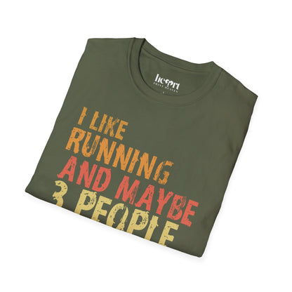 I Like Running And Maybe 3 People – Introvert Runner Tee – Funny Running T-Shirt