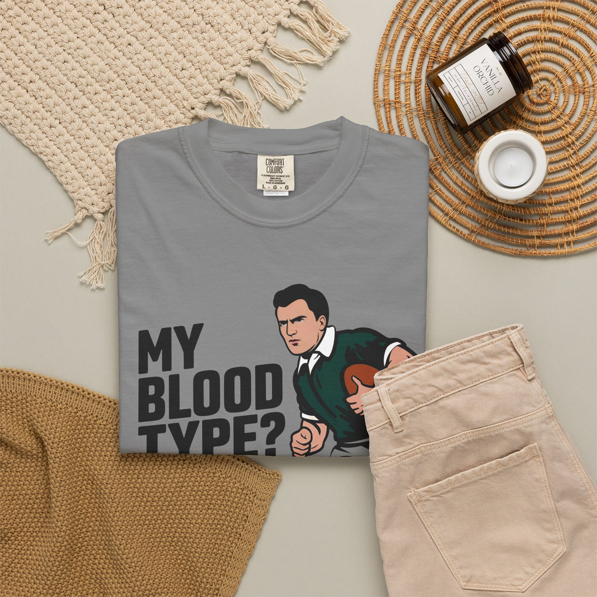 My Blood Type? Rugby Positive T-Shirt 🏉 | Funny Rugby Enthusiast Tee