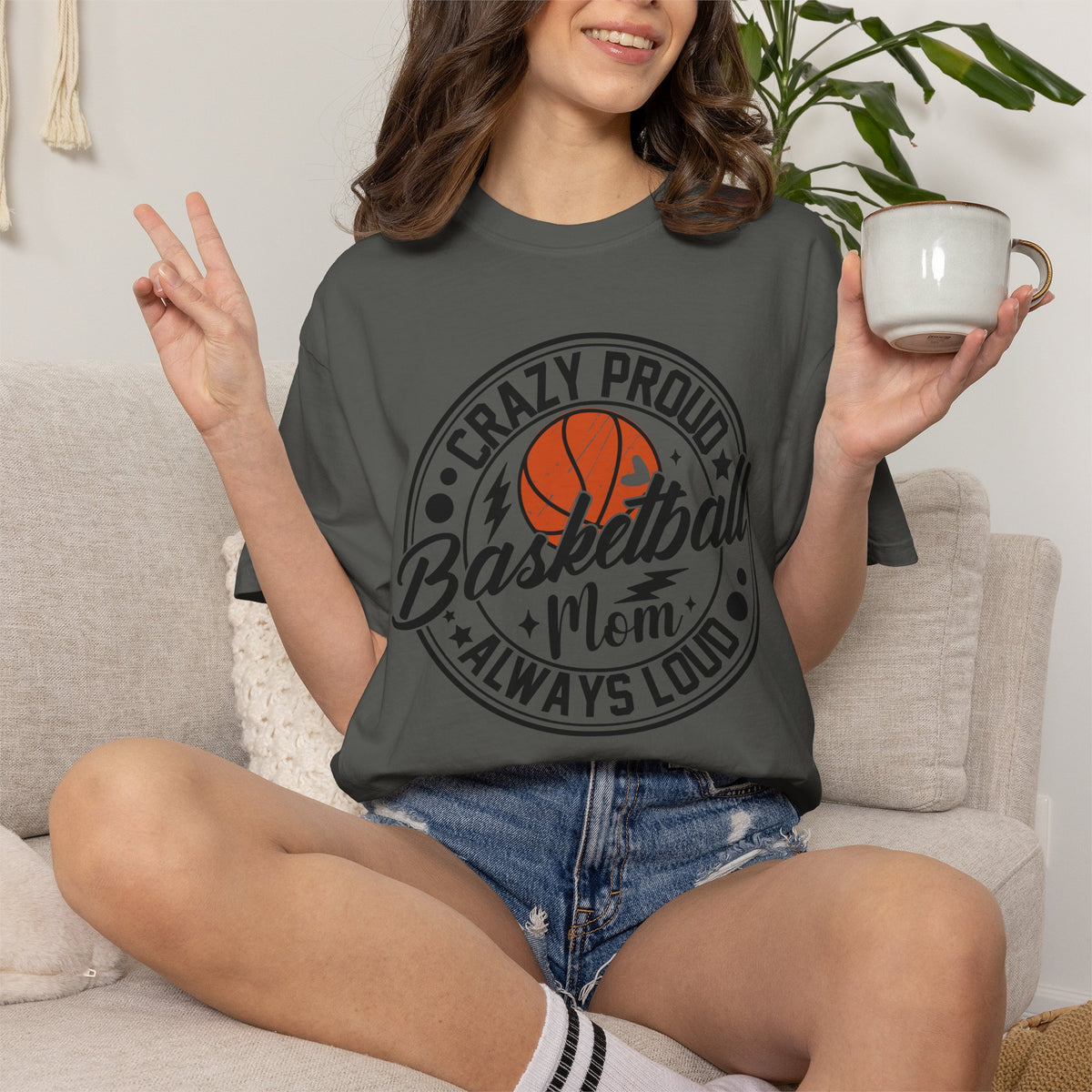 Crazy Proud Basketball Mom T-Shirt 🏀 | Always Loud Basketball Mom Tee