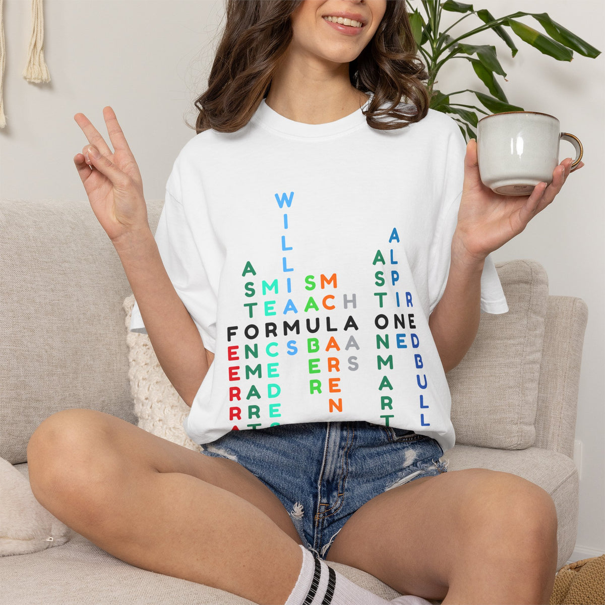 Formula 1 Teams T-Shirt – F1 Grid Word Art Racing Shirt for Motorsport Fans