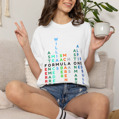 Formula 1 Teams T-Shirt – F1 Grid Word Art Racing Shirt for Motorsport Fans