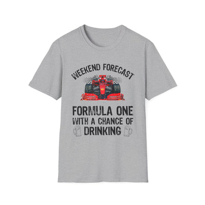 Formula 1 Weekend Forecast T-Shirt – F1 Racing & Drinking Shirt for Motorsport Fans