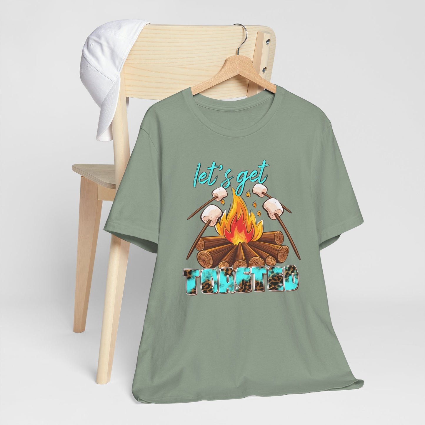 Let’s Get Toasted Campfire T-Shirt – Funny Camping Graphic Tee for Outdoor Lovers