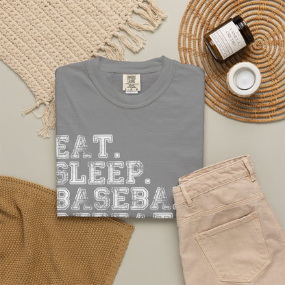 Eat Sleep Baseball Repeat T-Shirt ⚾ | Distressed Baseball Lover Graphic Tee