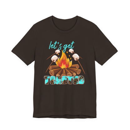 Let’s Get Toasted Campfire T-Shirt – Funny Camping Graphic Tee for Outdoor Lovers
