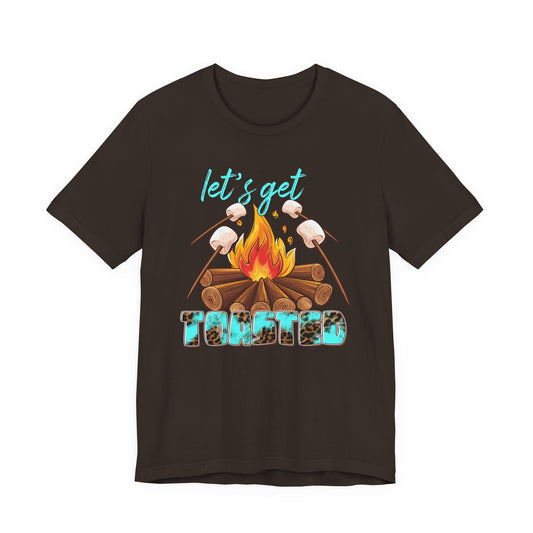 Let’s Get Toasted Campfire T-Shirt – Funny Camping Graphic Tee for Outdoor Lovers