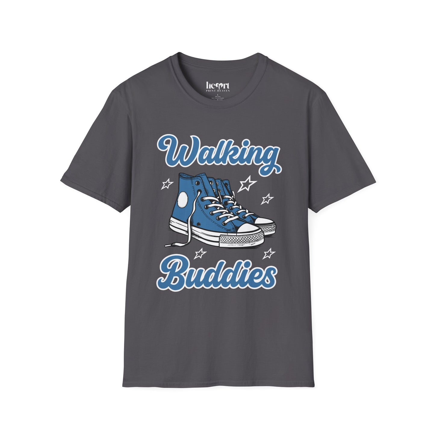 Walking Buddies Blue Shoes T-Shirt 👟🚶‍♀️ | Fun Fitness & Friendship Tee