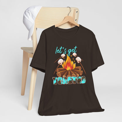 Let’s Get Toasted Campfire T-Shirt – Funny Camping Graphic Tee for Outdoor Lovers