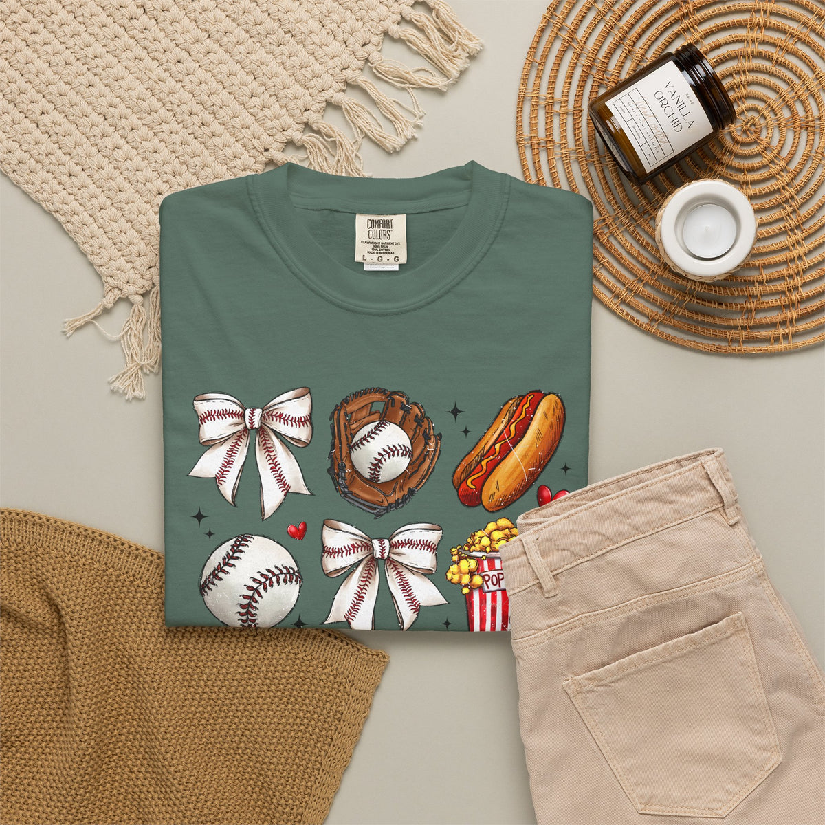Baseball Bows & Sparkle T-Shirt | Cute Baseball Mom Collage Graphic Tee