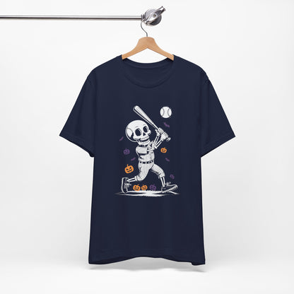 Skeleton Halloween Baseball T-shirt