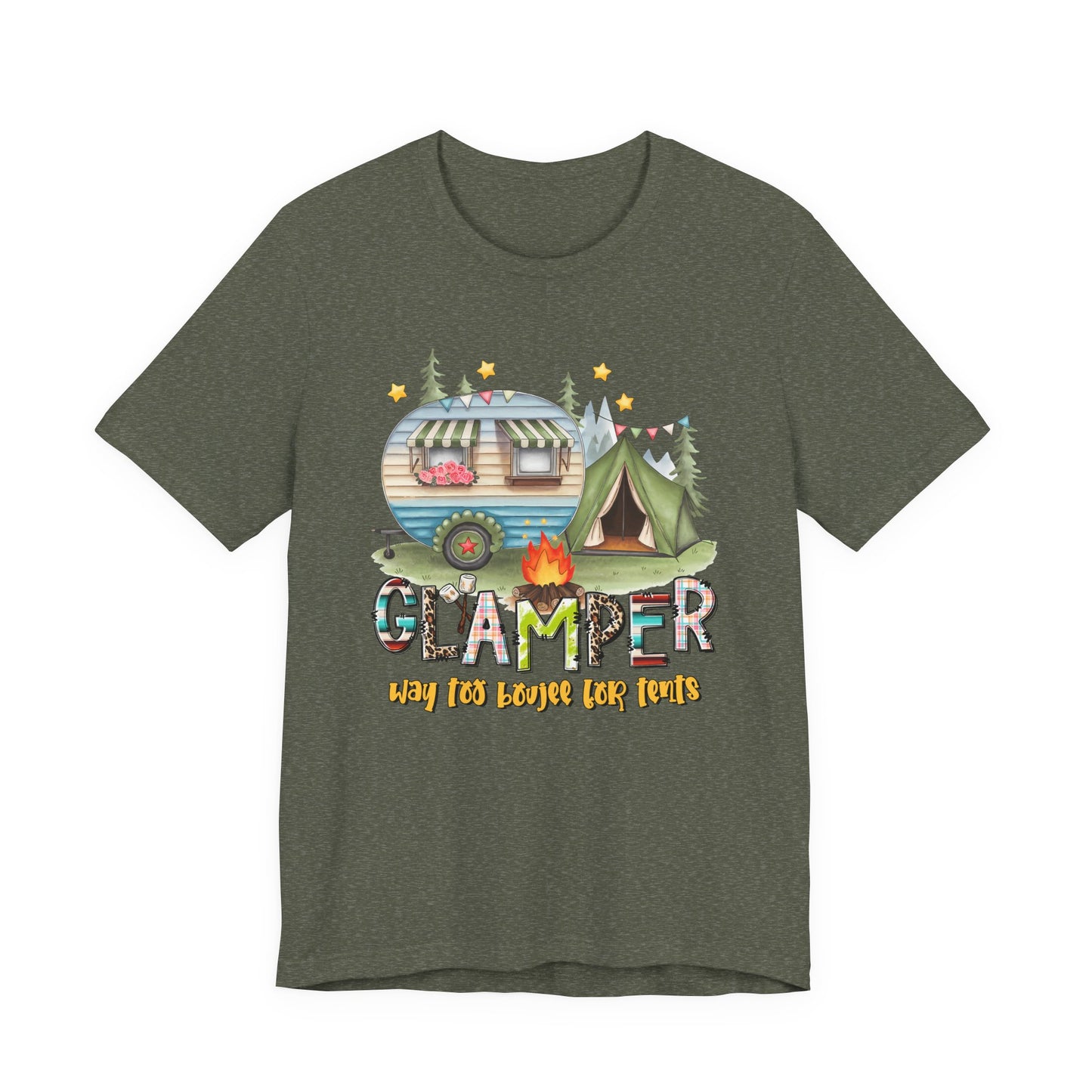 Glamper Way too Boujee for Tents T-shirt