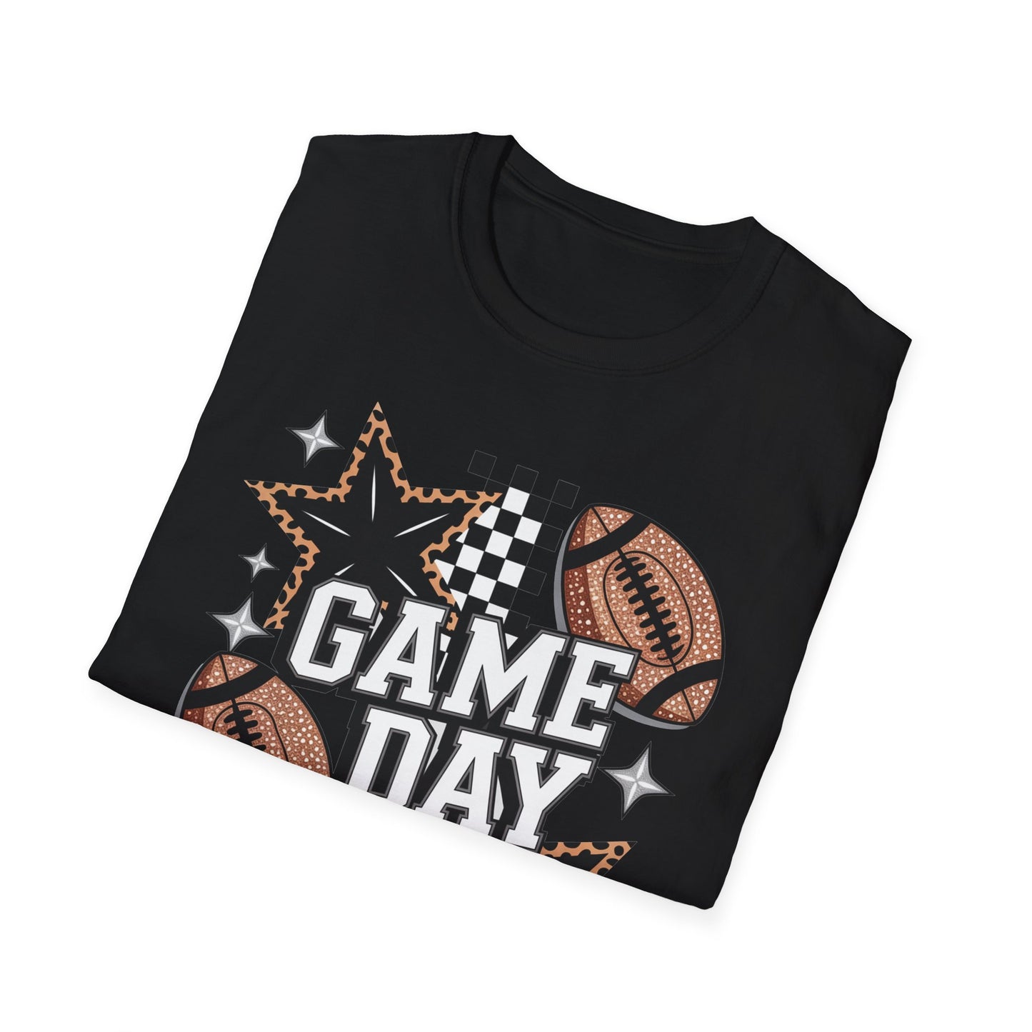 Game Day Leopard Football Tee – Women's & Men's Football Graphic T-Shirt