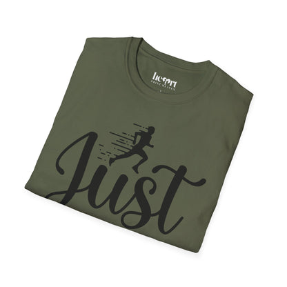 Just Keep Running T-Shirt – Motivational Running Shirt for Marathon & Fitness Enthusiasts