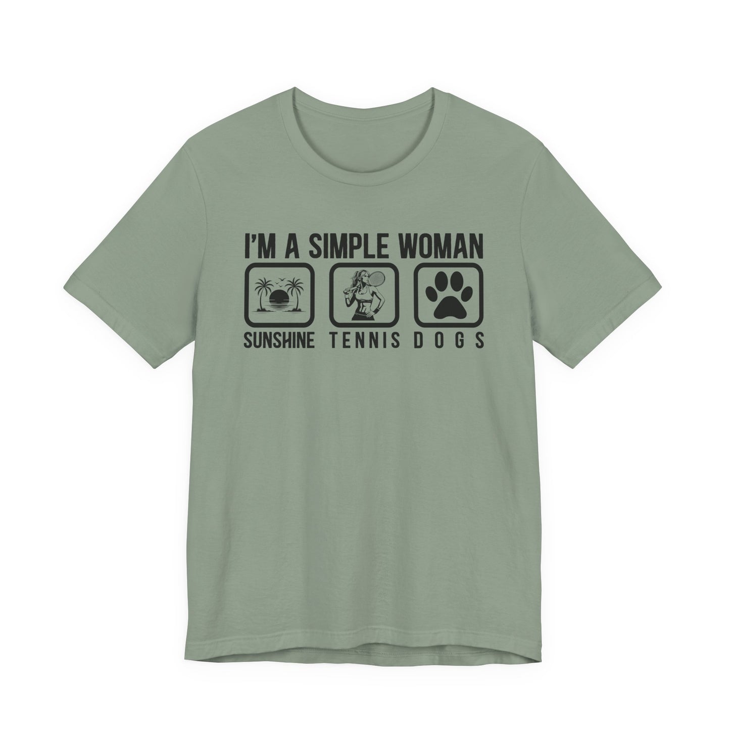 I'm a Simple Woman Sunshine, Tennis, Dogs T-Shirt