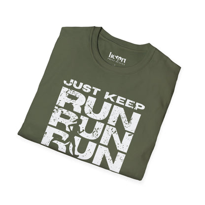 Just Keep Running Women's T-Shirt – Motivational Running Apparel for Active Women