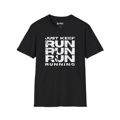 Just Keep Running Men's T-Shirt – Motivational Running Apparel for Active Men