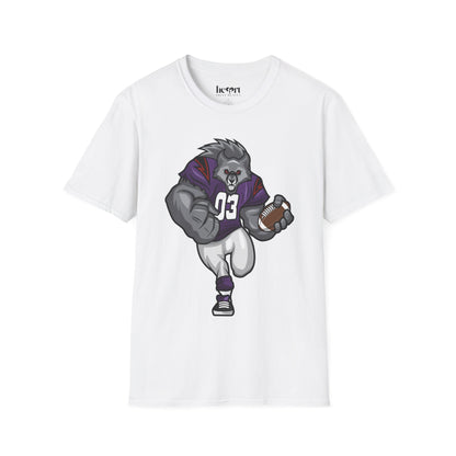 Big Bad Wolf American Football Mascot T-Shirt – Bold Sports Fan Apparel 🏈🐺