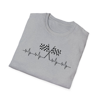 F1 Heartbeat T-Shirt – Formula 1 Racing Fan Shirt with Finish Flags 🏁